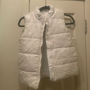 White puffed sequin jacket 8 years old